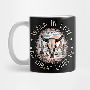 Walk In Love, As Christ Loved Us Cactus Bull Desert Leopard Mug